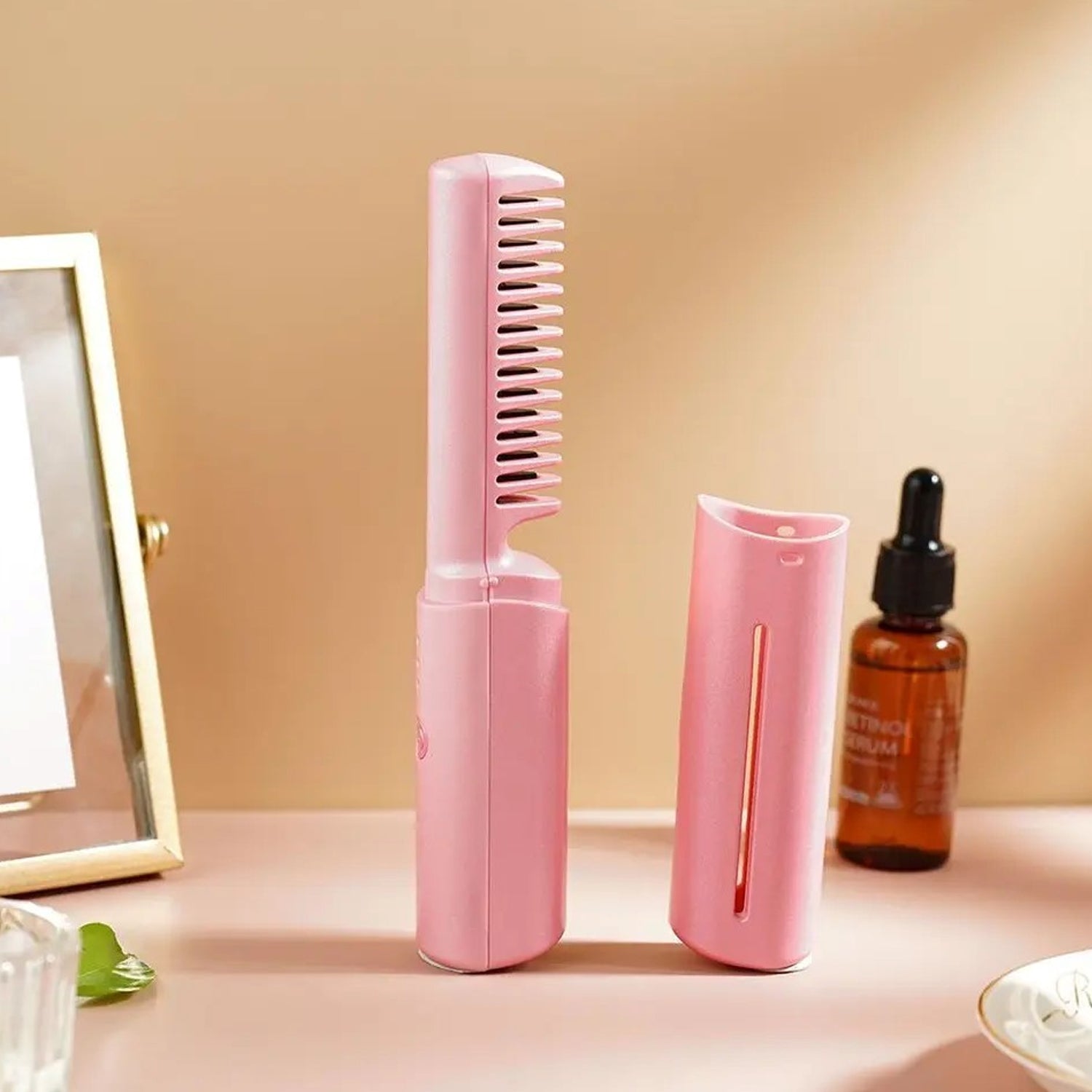 13072 Rechargeable Mini Hair Straightener, Travel Portable USB Charging Cordless Hair Straightener Bursh, Three Temperature Adjustments Flat Iron Comb (1 Pc) 13072 Rechargeable Mini Hair Straightener, Travel Portable USB Charging Cordless Hair Straightener Bursh, Three Temperature Adjustments Flat Iron Comb (1 Pc)